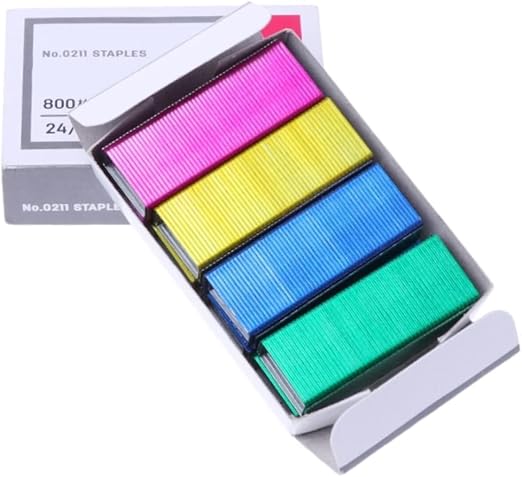 800Pcs Mini Color Staples DIY Shop Stapler Refills Standard Book Staples Mini - Image 2