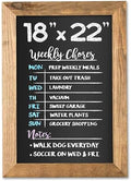 Ilyapa Magnetic Kitchen Chalkboard Sign, 18x22 Inch - Rustic Brown, Framed