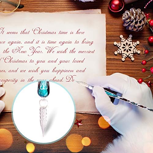 Glass Dip Pen Set,Calligraphy Pen,Crystal Signature Pen for Art, Writing, Signatures -Decoration and Business Gift