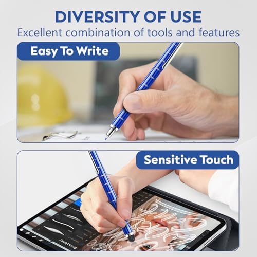 Magnetic Fidget Pen – Writing Tool & Spinner Toy Combo with 13 Blue Fun Rings, Stress Relief & Focus Gift for Kids 8+, Teens & Adults, Novelty Christmas Stocking Stuffer, Office & Study Toy
