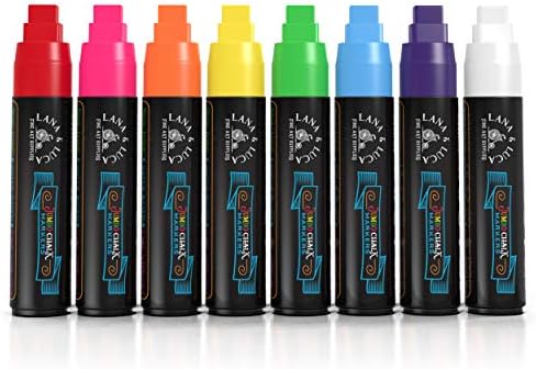 LANA & LUCA Jumbo Liquid Chalk Markers - Bold Colors - 8 Pack, 15mm