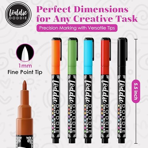 Loddie Doddie Liquid Chalk Window Markers, 1mm Tip, Earth Tones, 10 Pack