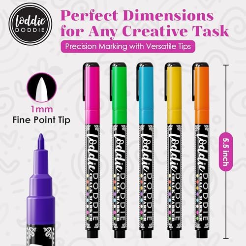 Loddie Doddie Fine Tip Liquid Chalk Markers, Chalk Markers, 8 Pack