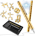 Magnetic Fidget Pen, Upgraded Gold Modular Magnet Writing Tool for Adults, DIY Multifunctional Decompression Desk Toy, Unique Birthday Gift for Office, Holiday Present for 14 Years and Up