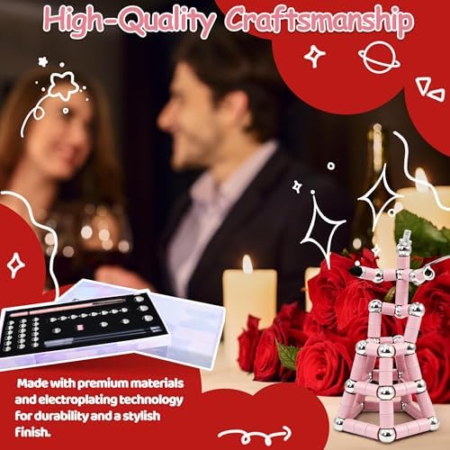 Magnetic Fidget Pen Cherry Pink – Cool Gadget for Teens Adults – Stress Relief Toy for Teens Boys Girls– Creative Deformation Pen – Unique Mother's Day Birthday Christmas Stocking Stuffers