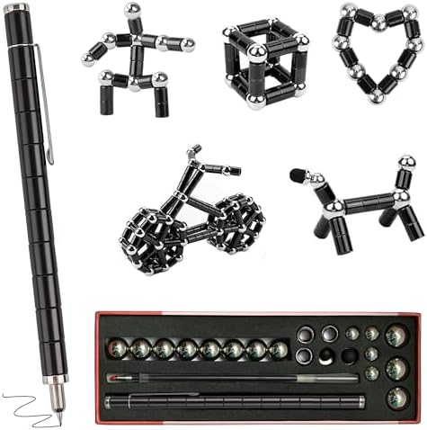 Magentic Fidget Pen for Teen Boys Fathers DaD Gifts, Teacher Appreciation Gift, Birthday Gift For Men Women Him Her Teenage Boys, Cool Gadget Toys For Adults Office Desk Accessories- Black