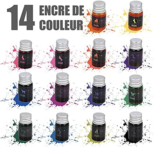 GOLDGE 19 Pieces Glass Dip Pen Ink Set