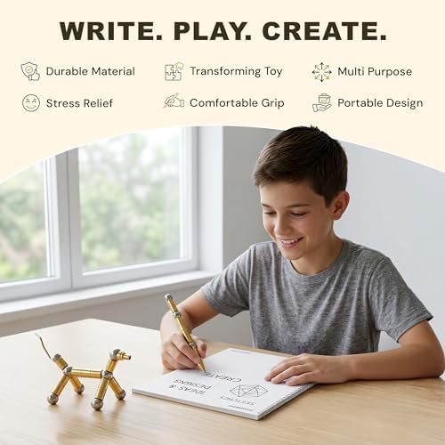 Magnetic Fidget Pen Teen Gifts, Cool Gadget for Men Teacher Appreciation Gifts Graduation Gift for Her Him Stress Relief Toy for 13, 14, 15+ Year Old Boys Girls,Office Desk Accessories- Gold