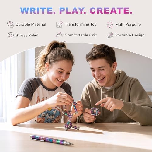 Magentic Fidget Pen, Gifts for Teen Boys Fathers, Teacher Appreciation & Birthday Gift for Men Women Him Her Teenage Boys, Cool Gadget Toys for Adults Office Desk Accessories, Multicolor