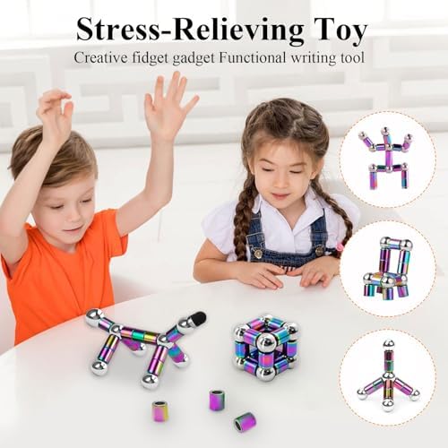 Fidget Toys Adult, Magnetic Fidget Pen, Magnet Pen for Boys, Fun Christmas Easter Basket Stuffers Cool Gifts for Teens(Rainbow)