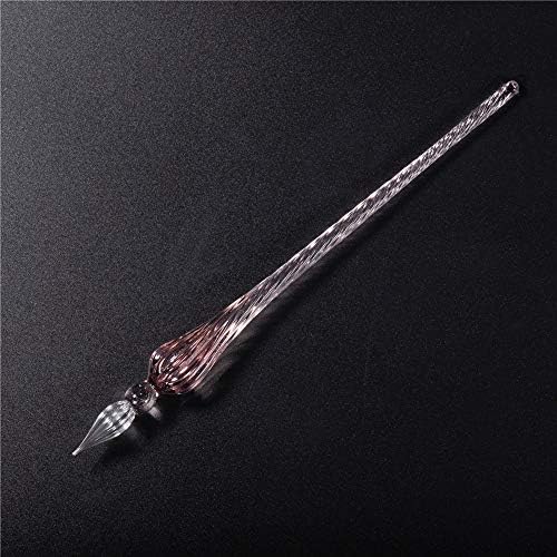 Handmade Glass Dip Pen Crystal Calligraphy Pen Signature Dipped Pen for Artist Women Men Teens,Writing Drawing Decoration Gifts (Light Purple)