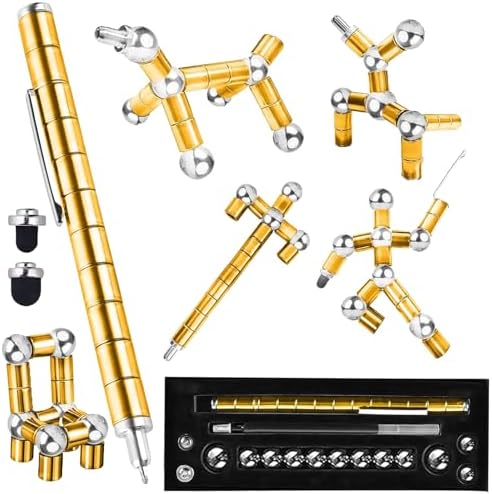 Fidget Pen,Magnetic Pen， Decompression Magnetic Fidget Toy Pen, Magnet Pen Fidget Toy Relieve Pressure Toy Gifts for Kids or Friends! (Golden)