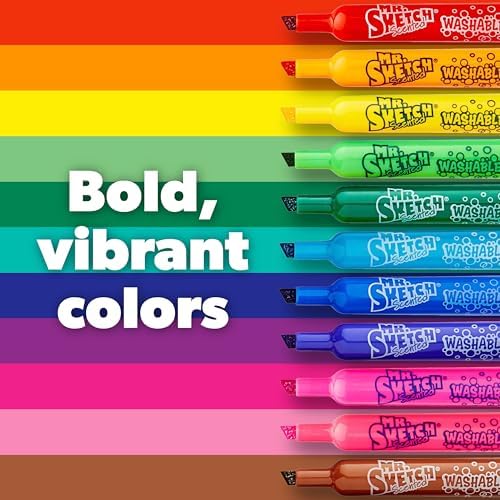 Mr. Sketch Scented Washable Markers, Chisel Tip Marker, Assorted Colors, 36 Count - Fun for Kids, Coloring, Spark Creativity, Arts & Crafts