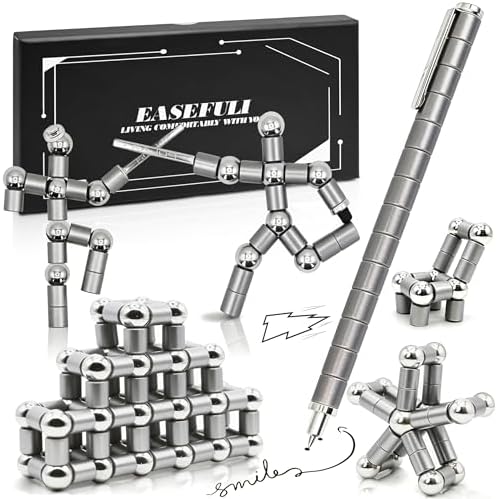 Magnetic Fidget Pen Starry Sky Gray for Teens Boys Girls, Creative Deformation Gadget, Stress Relief Toy for Engineers, Unique Birthday for Men Women