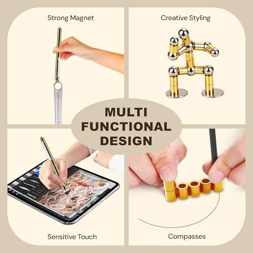 Magnetic Fidget Pen Teen Gifts, Cool Gadget for Men Teacher Appreciation Gifts Graduation Gift for Her Him Stress Relief Toy for 13, 14, 15+ Year Old Boys Girls,Office Desk Accessories- Gold