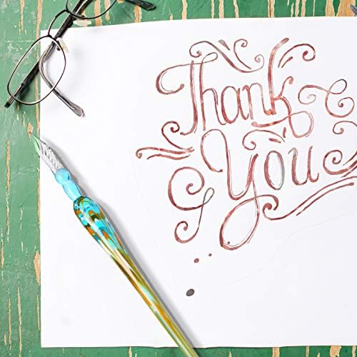 Glass Dip Pen Set,Calligraphy Pen,Crystal Signature Pen for Art, Writing, Signatures -Decoration and Business Gift