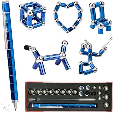 Magnetic Fidget Pen Teen Gifts, Cool Gadget for Men Teacher Appreciation Gifts Graduation Gift for Her Him Stress Relief Pen for 13 14 15+ Year Old Boys Girls,Office Desk Accessories- Blue