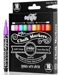 Loddie Doddie Liquid Chalk Window Markers, 1mm Tip, Earth Tones, 10 Pack