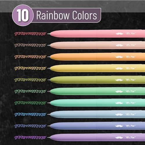 Mr. Pen- Retractable Gel Pens, 10 Pack, Assorted Color Ink