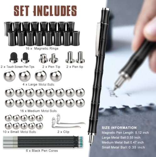 Magnetic Fidget Pen, Fidget Toys for Teens & Adults (Black)