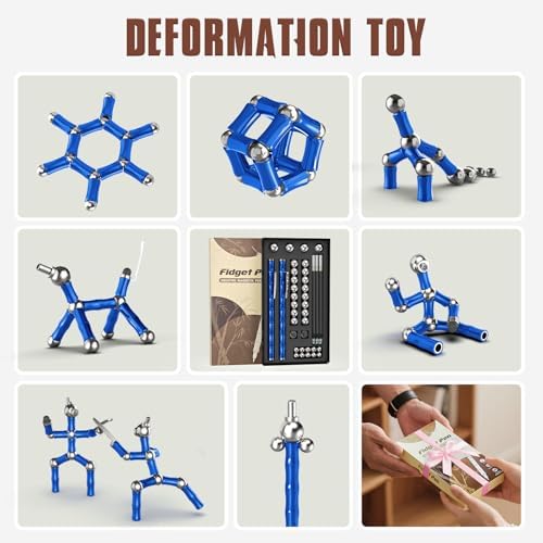 Magnetic Fidget Pen, Fidget Toys for Teens & Adults (Blue)