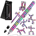Magnetic Pen Fidget Toy, Rainbow Magnet Metal Writing Pen Toy for Anxiety Relief, DIY Multifunctional Decompression Pen for Adults, Idea Gift for Christmas Classroom Party Supplies