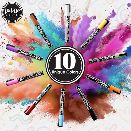 Loddie Doddie Liquid Chalk Markers, Window Markers, Earth Tones, 10 Pack