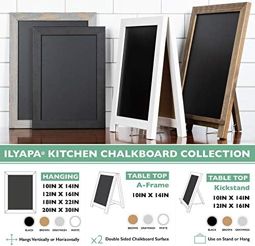 Ilyapa Framed Kitchen Chalkboard Sign, 12x16 Inch - White, Rustic Hanging