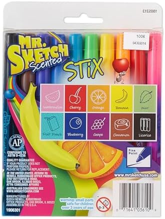 Mr. Sketch Scented Stix Markers, Fine Tip, 10 Count - Fun for Kids, Coloring, Spark Creativity, Arts & Crafts (Pack of 2)