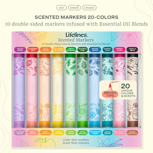 Lifelines Scented Colored Markers, 10 Double-Sided Markers