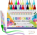 Chalk Markers 24 Vibrant Color Set for Blackboard & Glass Surfaces - Erase