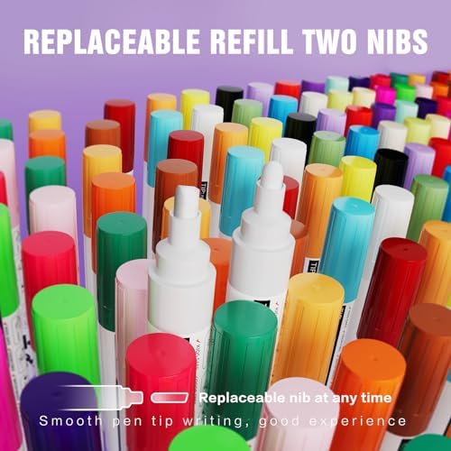 Chalk Markers 24 Vibrant Color Set for Blackboard & Glass Surfaces - Erase