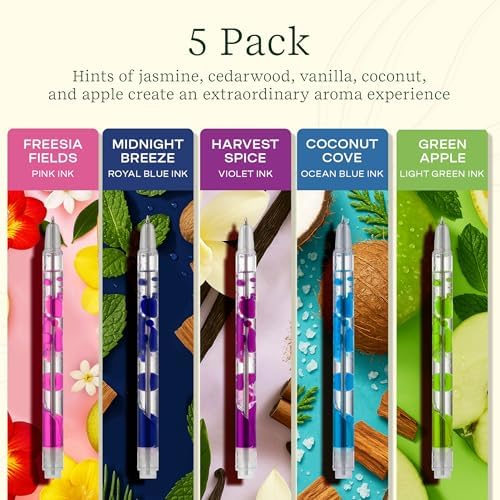 Lifelines Scented Lava Gel Pen Set, 5 Brights Multi-Color Pack, 0.5mm