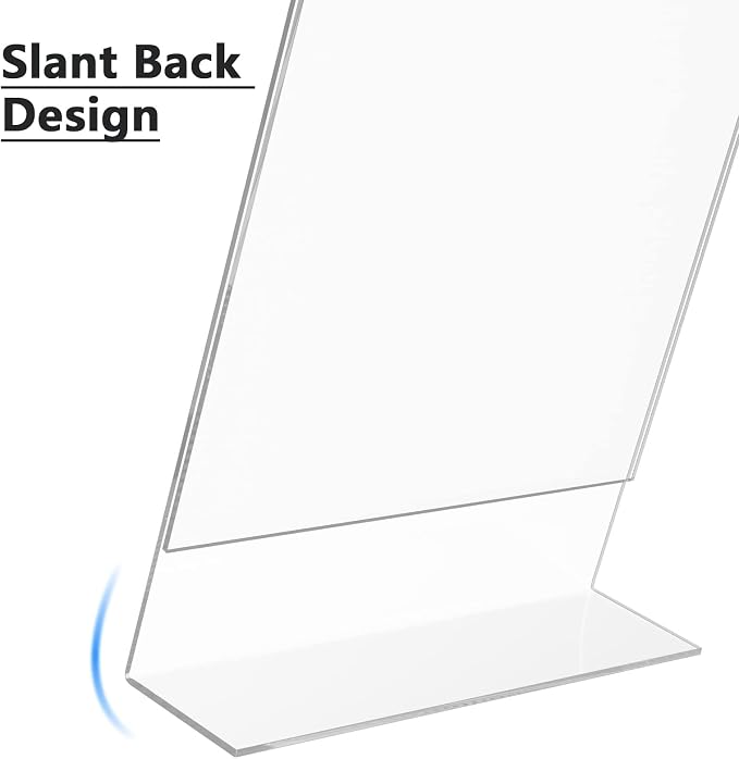 MaxGear Acrylic Sign Holder, 8.5 x 11 Slant Back Display Stand, 32 Pack | Clear - Image 5