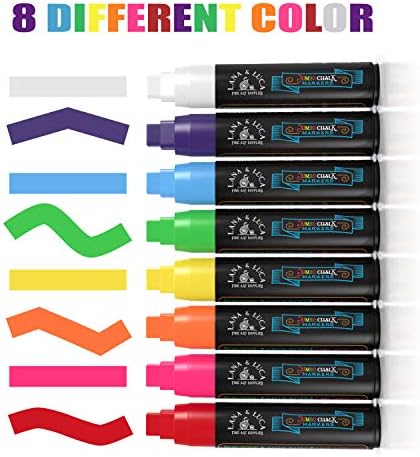 LANA & LUCA Jumbo Liquid Chalk Markers - Bold Colors - 8 Pack, 15mm