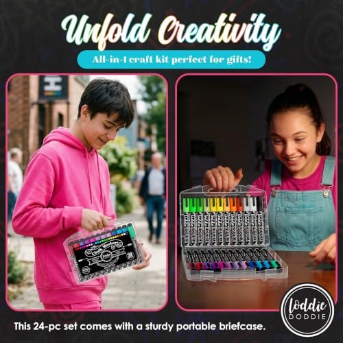 Loddie Doddie Liquid Chalk Markers, Reversible Bullet & Chisel Tips, 24 Pc