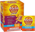 Metamucil On-The-Go, Daily Psyllium Husk Powder Supplement, Sugar-Free Powder, 4-in-1 Fiber for Digestive Health, Orange Flavored Drink, 44 Packets