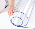Wadrac Thick Round Furniture Table Protector Clear Plastic Tablecloth Wipeable by Wadrac