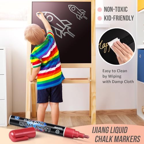 Chalk Markers 8 Metallic Colors Set for Blackboard & Glass Surfaces - Erase
