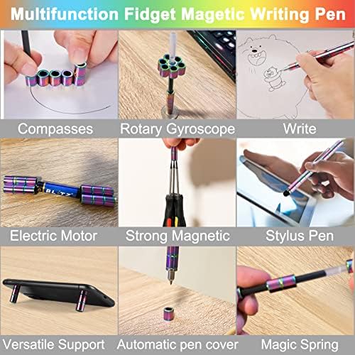 Magnetic Fidget Pen, Black Modular Magnet Writing Tool for Adults, DIY Multifunctional Decompression Desk Toy, Unique Birthday Gift for Office, Holiday Present for 14 Years and Up