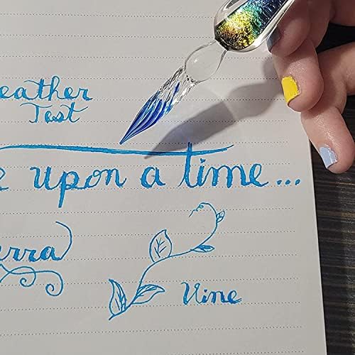 Glass Dip Pen Set,Calligraphy Pen,Crystal Signature Pen for Art, Writing, Signatures -Decoration and Business Gift