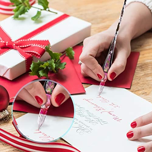 Glass Dip Pen Set,Calligraphy Pen,Crystal Signature Pen for Art, Writing, Signatures -Decoration and Business Gift