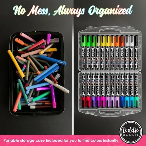 Loddie Doddie Liquid Chalk Markers, Reversible Bullet & Chisel Tips, 24 Pc