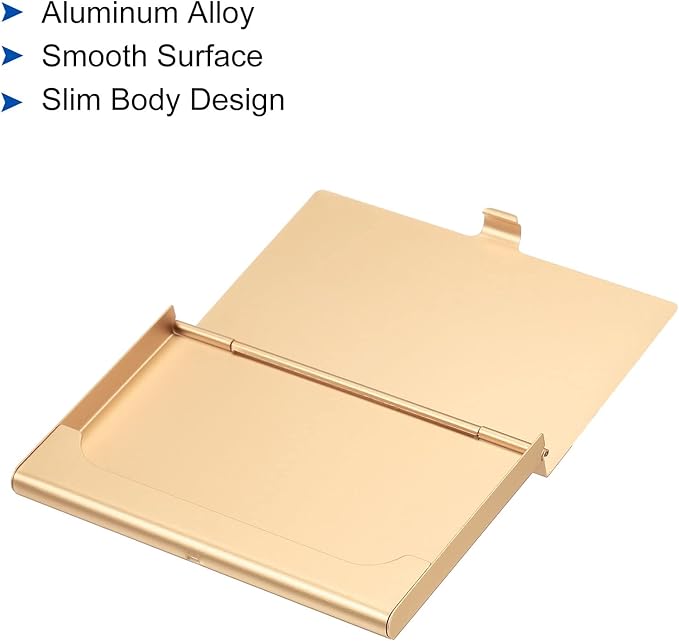 PATIKIL Business Card Holder, 2 Pieces Aluminum Alloy Flip Cover Slim Name - Image 4