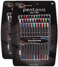 Pentonic Gel Pens, 36 Count, 36 Assorted Colors (Assorted Color, Neon, Pastel & Glitter), Medium & Fine Point, Smooth Writing For Journaling (1002358) (Pack of 2)