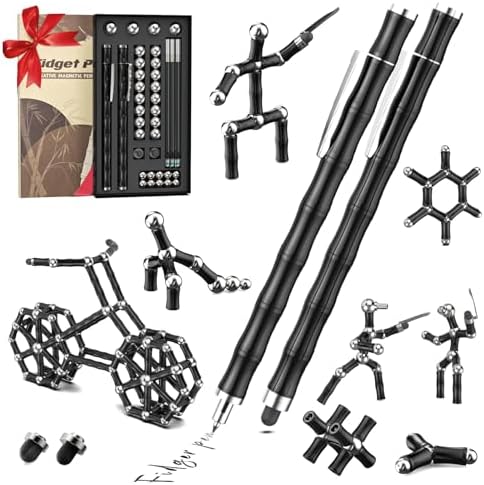Magnetic Fidget Pen, Fidget Toys for Teens & Adults (Black)