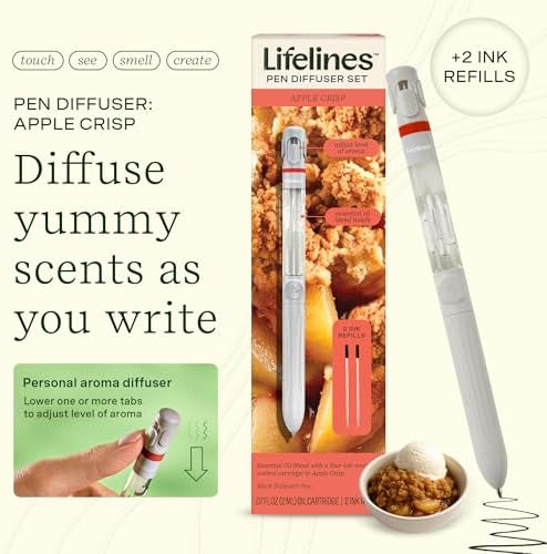 Lifelines Pen Diffuser, Apple Crisp, 1mm Black Ballpoint Pen