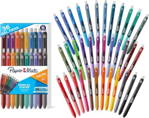 Paper Mate InkJoy Gel Pens, Retractable, Medium Point (0.7 mm), Office Supplies, Smooth, Colorful Ink, 36 Count (Pack of 6)
