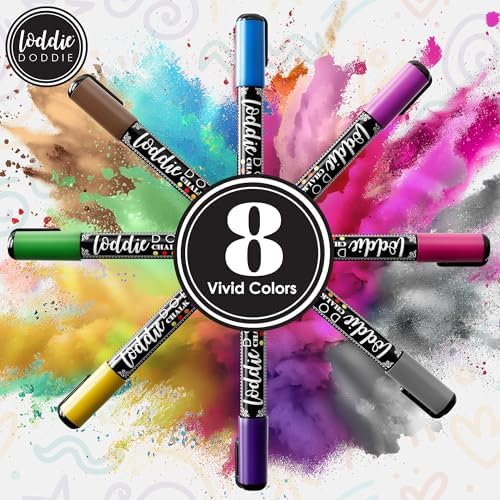 Loddie Doddie Liquid Chalk Markers, Chalkboard Markers, 6mm Point, 8 Pack