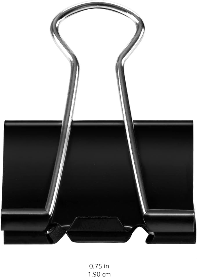 Amazon Basics Sturdy Binder Clips, Office Supplies, Small 0.75 in, Document - Image 11